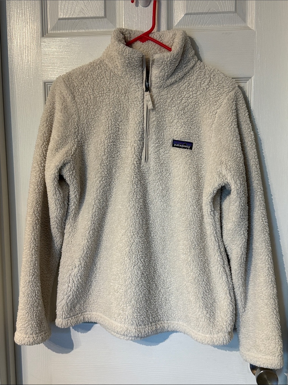 Patagonia Los Gatos 1/4 Zip Sherpa Fleece Pullover Cream Ivory Women's M